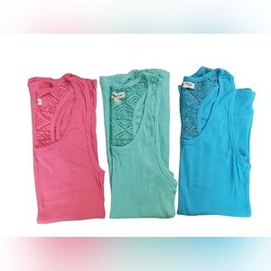 Wishful Park Racer Back Tank Tops With Laced Back Womens Size Large NWOT